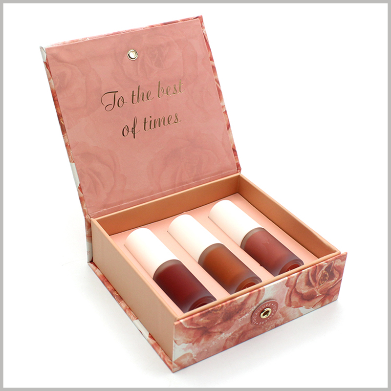 Printed cardboard packaging for 3 bottles of lipgloss box sets 9bfd4800