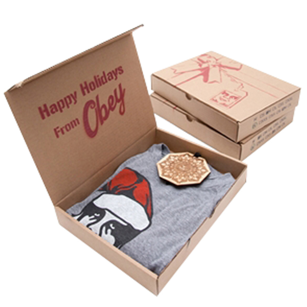 Recyclable Flat Pack Corrugated Cardboard T Shirt Packaging Boxes